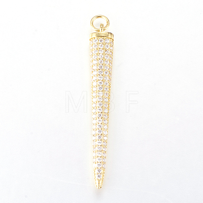 Brass Micro Pave Cubic Zirconia Pendants ZIRC-L068-50G-1