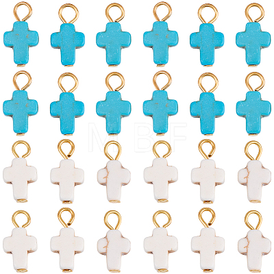 60Pcs Dyed Synthetic Turquoise Pendants FIND-BM0001-60A-1