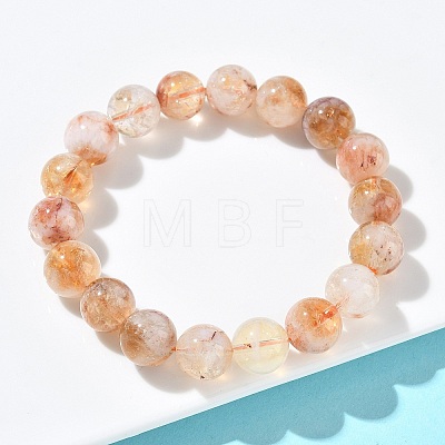 Natural Citrine Round Beads Stretch Bracelets for Women BJEW-Z158-03B-02-1