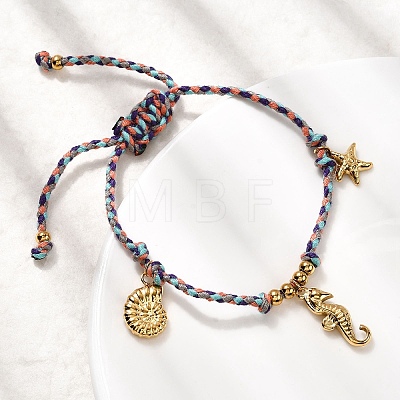 Ocean Series 304 Stainless Steel Charm Bracelets BJEW-K237-25B-G-1
