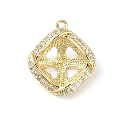 Brass Micro Pave Cubic Zirconia Pendant Bails KK-L214-04G-1