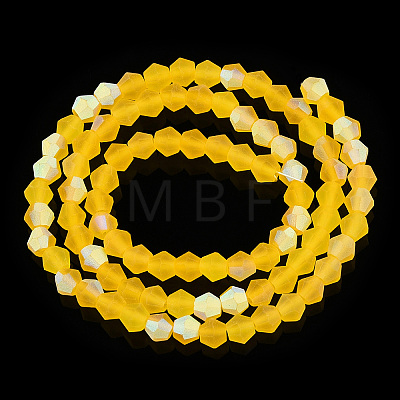Imitate Austrian Crystal Bicone Frosted Glass Beads Strands GLAA-F029-TM4mm-A22-1