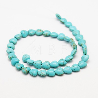 Heart Synthetic Turquoise Beads Strands TURQ-I019-10mm-08-1