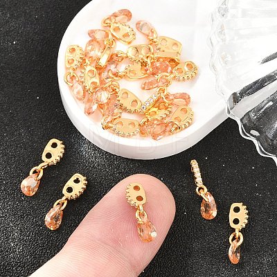 SHEGRACE Brass Micro Pave Cubic Zirconia Charms XGRQ5K250-824G-C-1