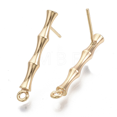 Brass Stud Earring Findings KK-N230-08G-NF-1