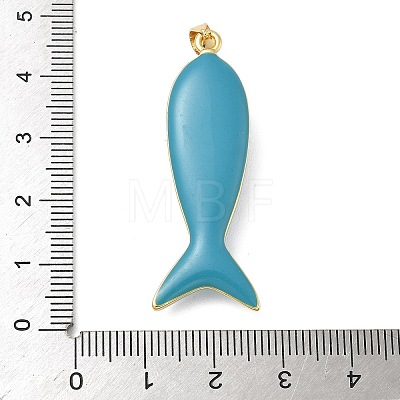 Fish Brass Micro Pave Cubic Zirconia Pendants KK-K408-49G-04-1
