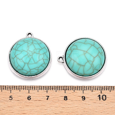 Resin Imitation Turquoise Pendants PALLOY-M203-23AS-B-1