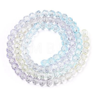 Transparent Glass Beads Strands X-GLAA-E036-07W-1