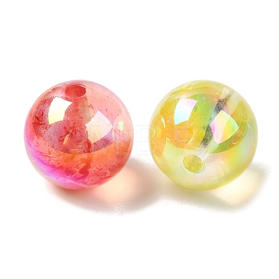 UV Painted Acrylic Beads OACR-H123-04-1