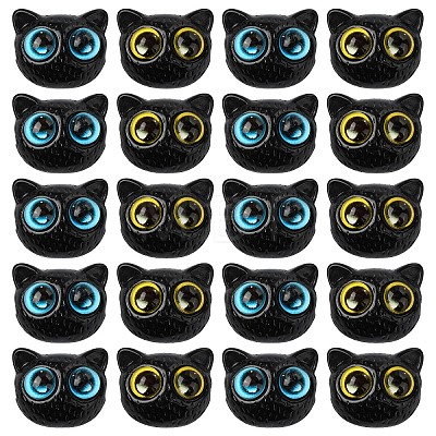 10Pcs 2 Colors Opaque Resin Beads RESI-YW0001-93-1