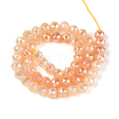 Anti-Tarnish Electroplate Glass Beads Strands GLAA-N064-8mm-04-1