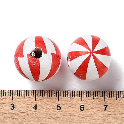 Printed Wood European Beads WOOD-Z002-13E-1