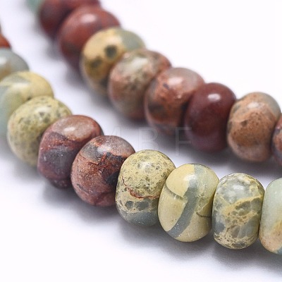 Natural Aqua Terra Jasper Beads Strands G-N0128-49-6mm-1