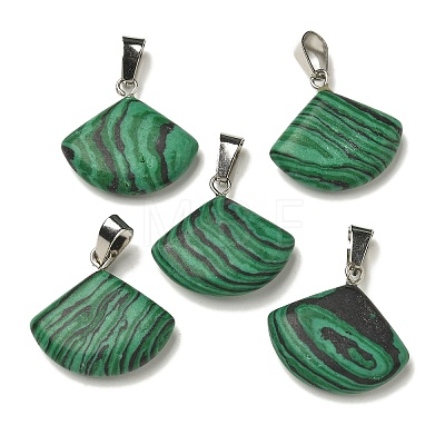 Synthetic Malachite Pendants G-Z067-05P-09-1