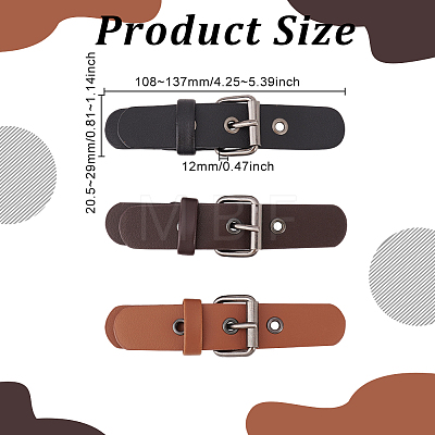 Fingerinspire 6 Sets 3 Colors PU Imitation Leather Sew on Toggle Buckles FIND-FG0001-86-1