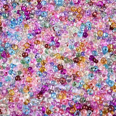 6/0 Baking Paint Transparent Glass Seed Beads SEED-N006-06-1