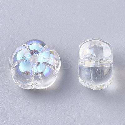 Electroplate Transparent Glass Beads GLAA-N035-07A-E01-1