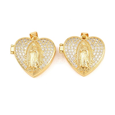 Religion Brass Locket Pendants KK-D232-19G-04-1