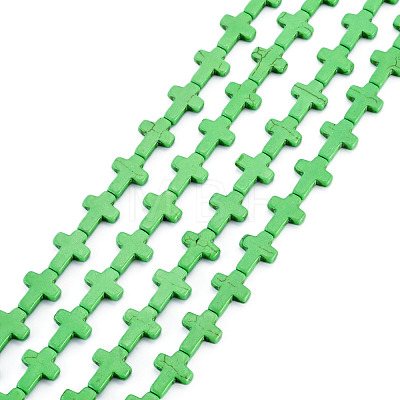 4 Strands Synthetic Turquoise Dyed Beads Strands G-TA0003-29E-1