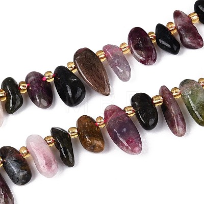 Natural Multicolor Tourmaline Beads Strands G-Z091-A45-1
