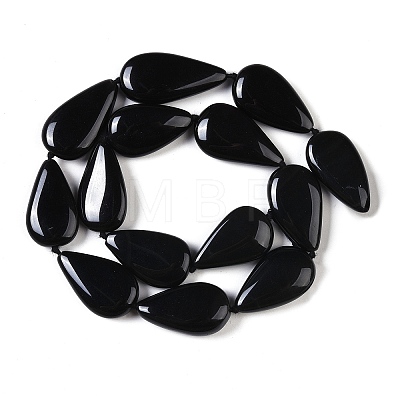 Natural Black Gemstone Beads Strands G-Q164-B01-03-1