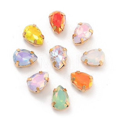 Teardrop Opal Sew On Rhinestones RGLA-G024-06B-G-1