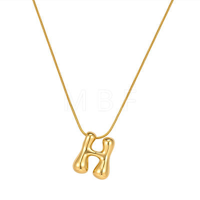 304 Stainless Steel Alphabet Pendant Necklaces for Men and Women GP1122-8-1