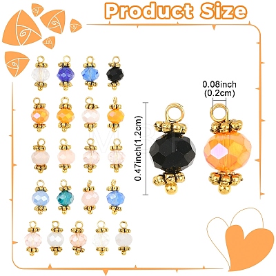 50Pcs Alloy & Glass Pendants PALLOY-YW00191-02-1
