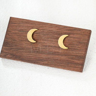 Fashionable and Cute Moon 201 Stainless Steel Stud Earrings OA0513-1
