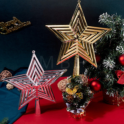 2Pcs 2 Colors Plastic Star Tree Top Decoration KY-TA0001-69-1