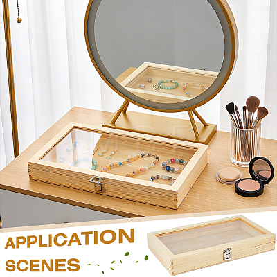 Wood Jewelry Display Cases with Visible Window Lid AJEW-WH0696-753B-1