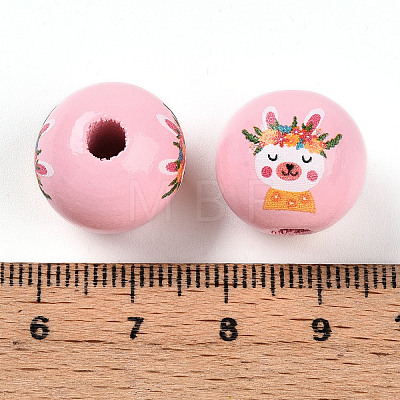 Easter Theme Printed Wood Beads WOOD-T032-22T-1