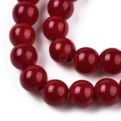 Opaque Solid Color Glass Beads Strands GLAA-T032-P6mm-05-1