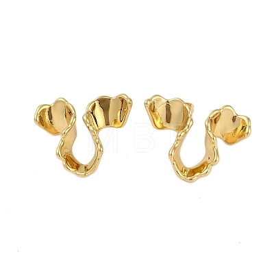 Ion Plating(IP) 304 Stainless Steel Stud Earrings for Women EJEW-K281-27G-1