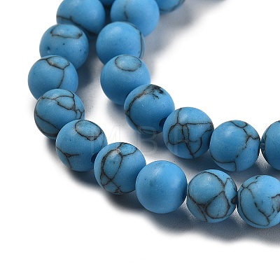 Synthetic Turquoise Beads Strands G-P387-01-6mm-01-1