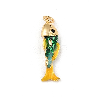 Brass Enamel Pendants KK-L255-03G-A-1