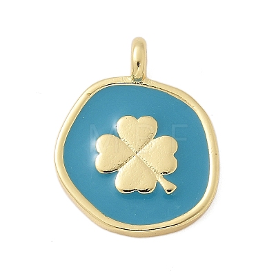 Brass Enamel Pendants KK-P293-11G-02-1