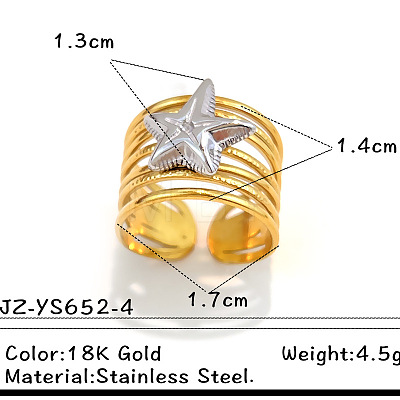 304 Stainless Steel Cuff Open Rings FS-WGD1193-04-1