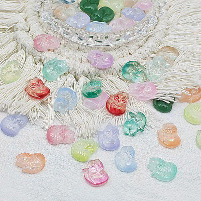 Gradient Color Baking Paint Glass Pendants DGLA-N005-02-01-1