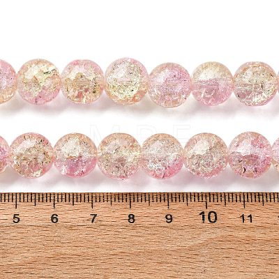 Spray Painted Crackle Glass Beads Strands CCG-Q002-12mm-03-1