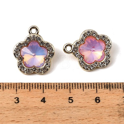 UV Plating Alloy Glass Pendants FIND-K032-28G-1