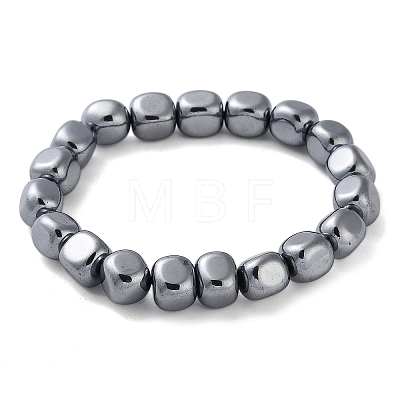 Nuggets Synthetic Terahertz Stone Beaded Stretch Bracelets for Women Men BJEW-F471-02-1