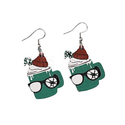 Wood Dangle Earrings FS-WG0F4E6-02-1