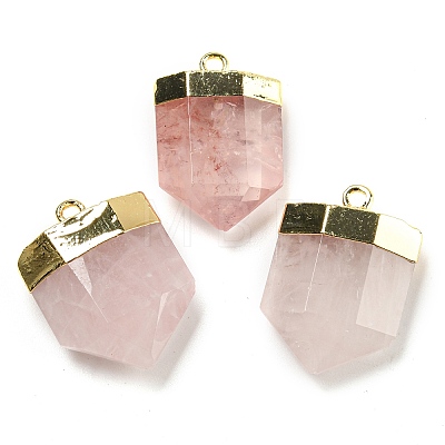 Natural Rose Quartz Pointed Pendants G-M431-05G-05-1