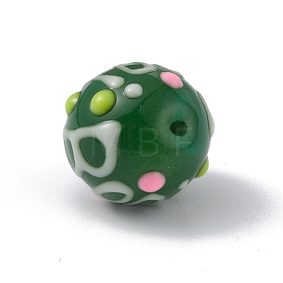 Opaque Painted Glass Beads GLAA-B001-01D-1