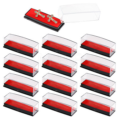 Clear Plastic Lapel Pins Storage Boxes with Velvet Inside CON-WH0112-100B-1