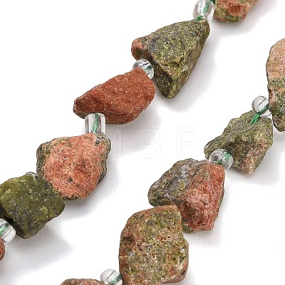 Natural Unakite Beads Strands GG-CBA0B77-A16-03-1