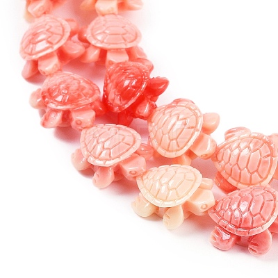 Synthetic Shell Dyed Carved Beads Strands SHEL-C008-02-1