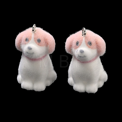 Flocking Opaque Resin Pendants RESI-F064-A03-1