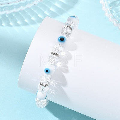 Handmade Lampwork & Glass Beads Stretch Bracelets for Women BJEW-JB13804-1